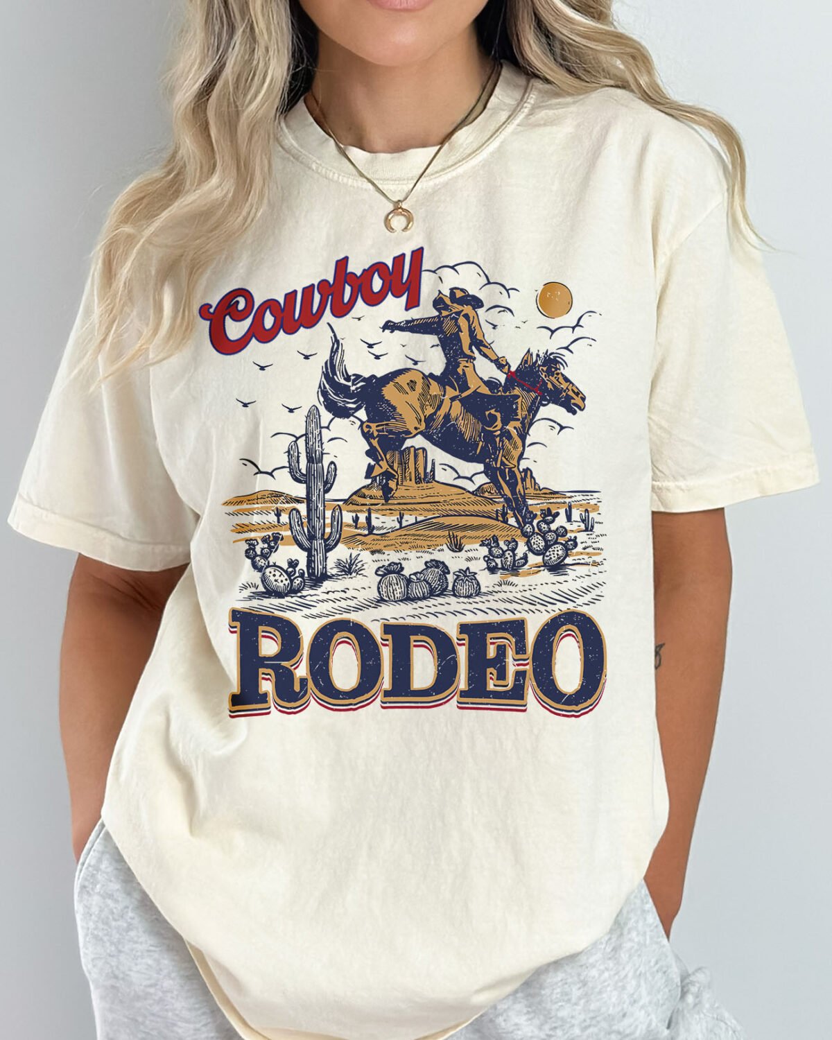 Cowboy rodeo shirt in natural color