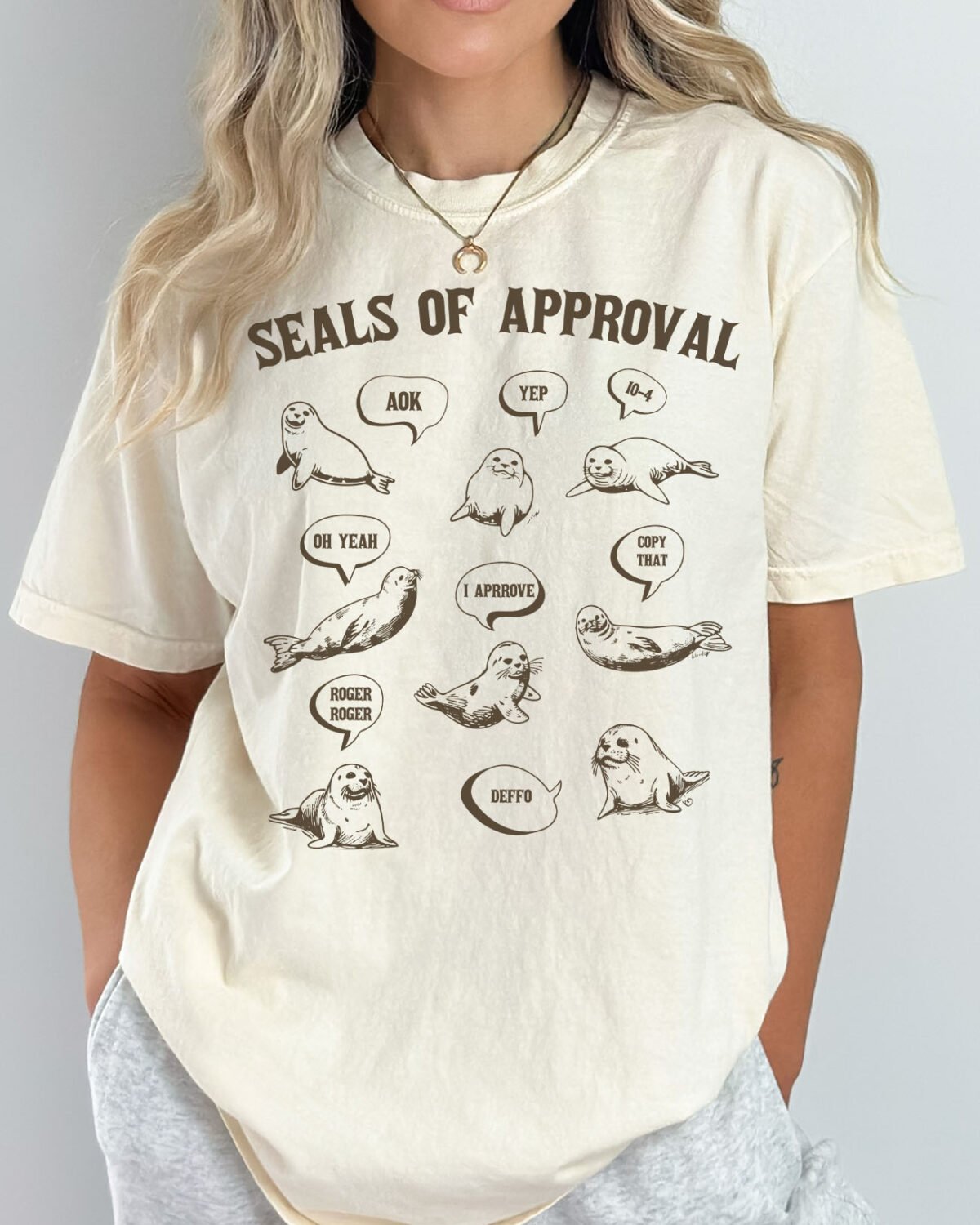 Seals of approval shirt in natural color