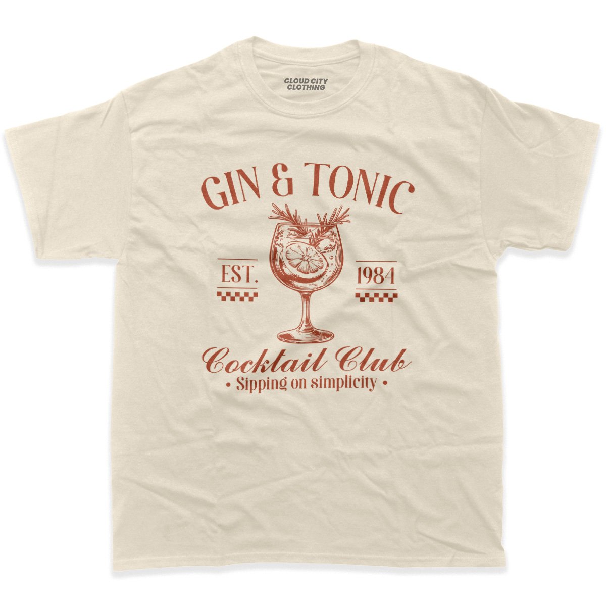 Gin tonic cocktail shirt natural color