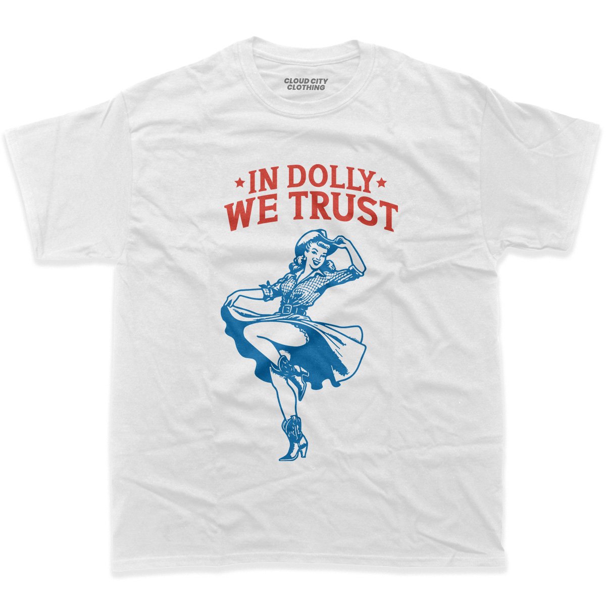 In dolly we trust shirt in white color