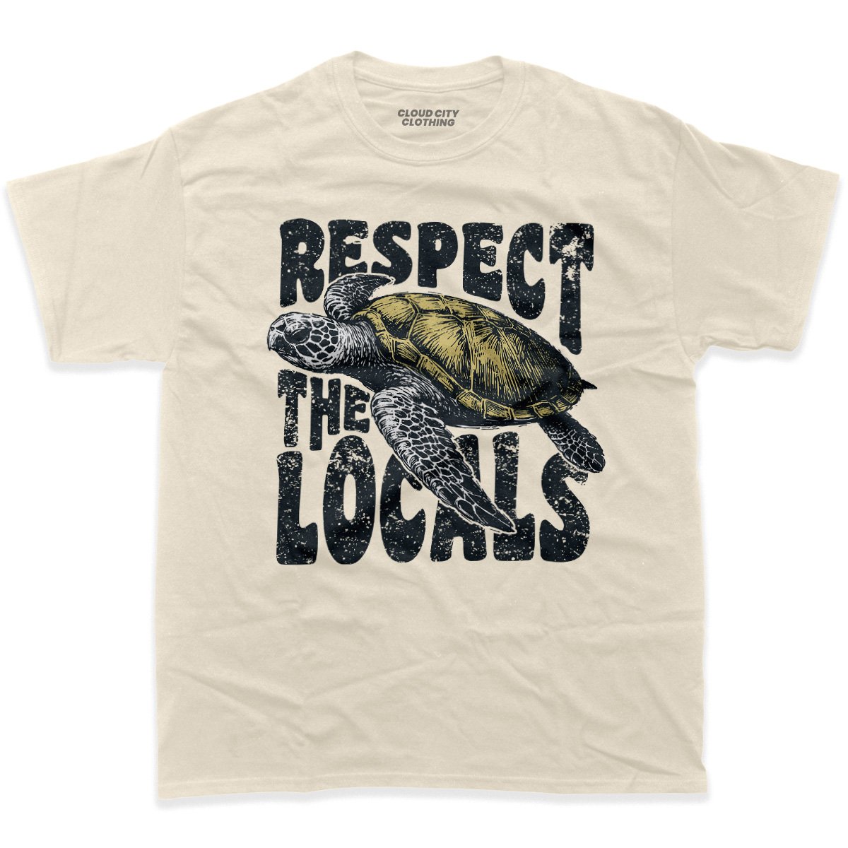 Respect the locals shirt in natural color